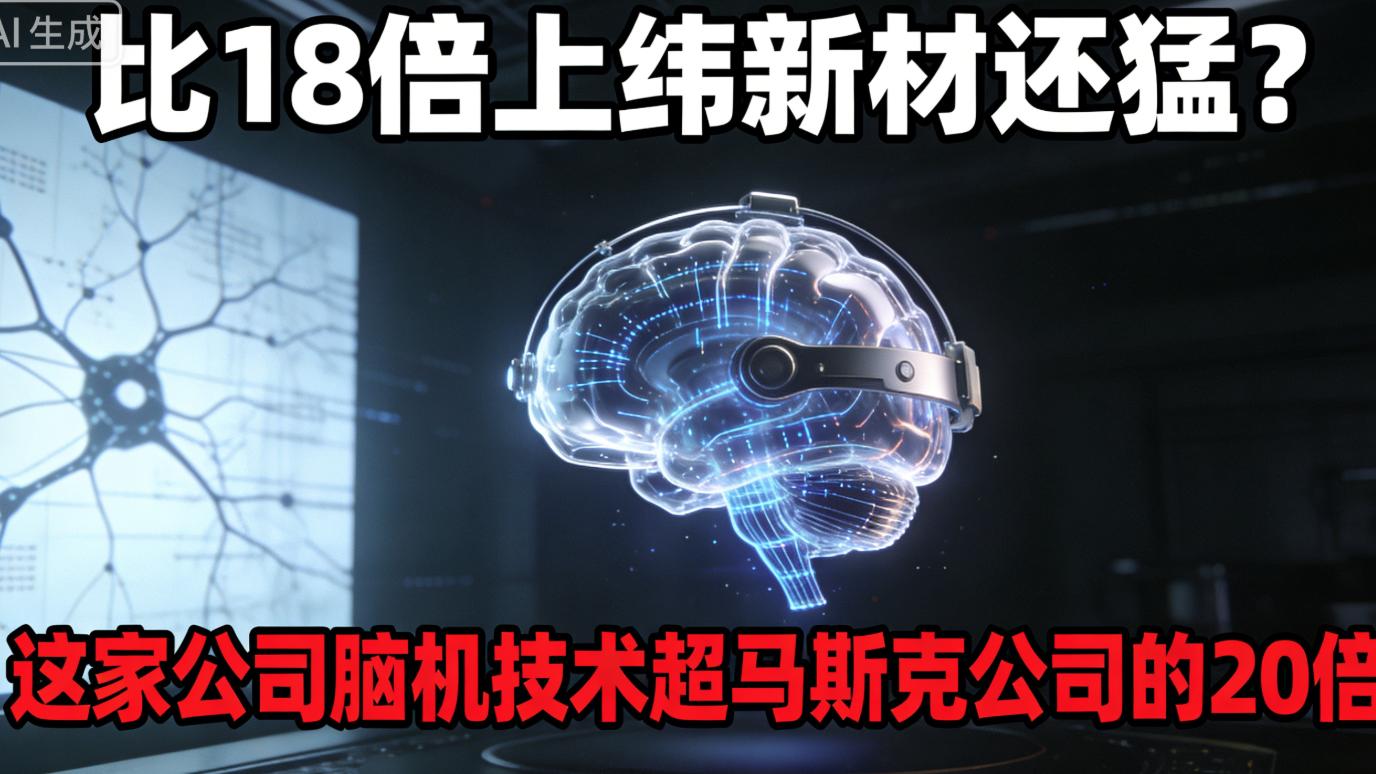 比18倍上纬新材还猛? 这家公司脑机技术超马斯克公司的20倍