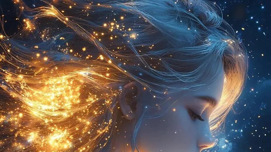 被星月环绕的少女