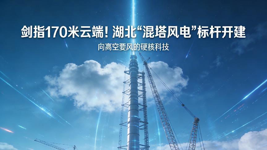 剑指170米云端！湖北“混塔风电”标杆开建，高空要风的硬核科技