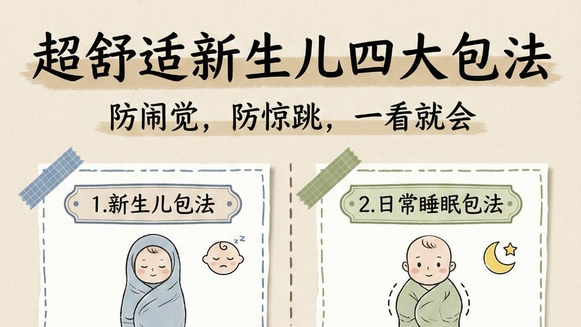 新生儿包法全攻略：四种场景轻松搞定，宝宝安睡不闹觉
