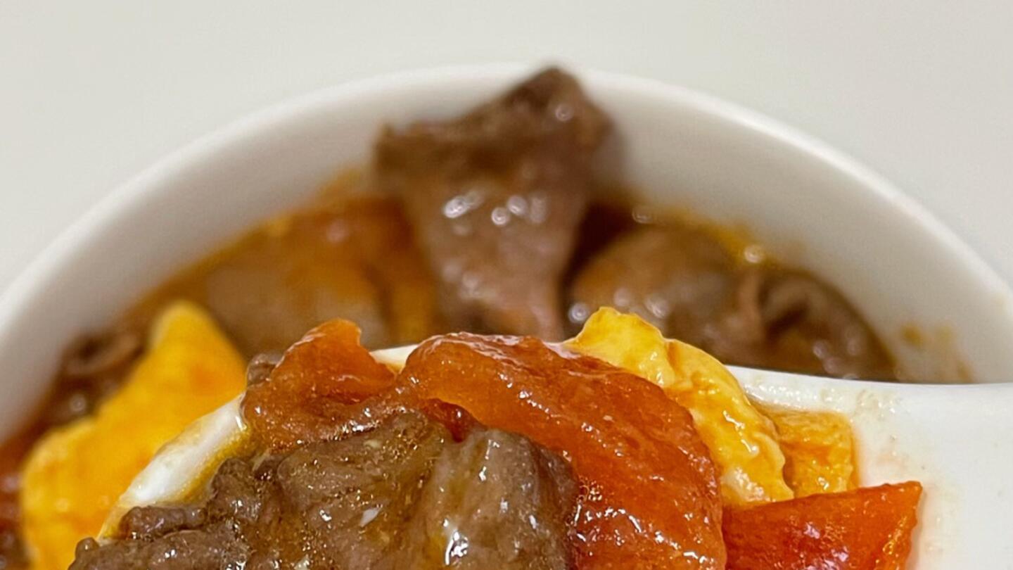 番茄鸡蛋滑牛肉，酸甜嫩滑的下饭王