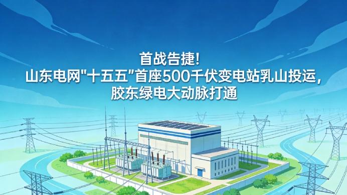 山东电网十五五首座500千伏变电站乳山投运，胶东绿电大动脉打通