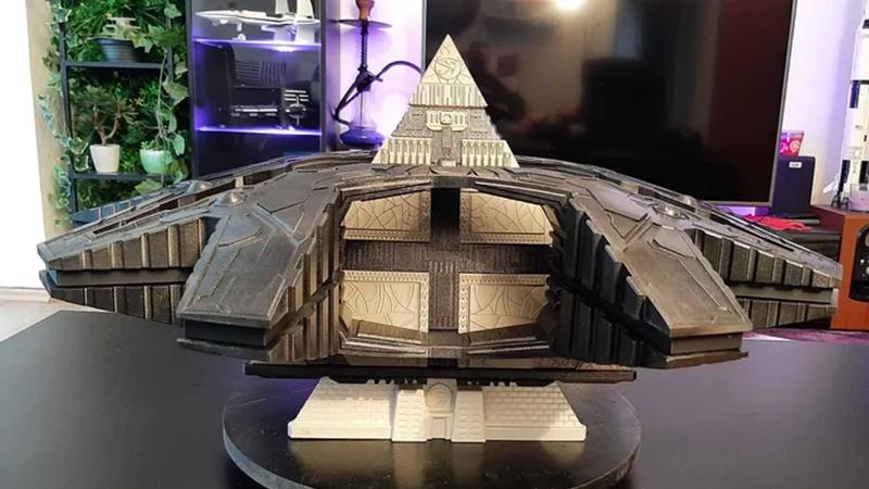 3D打印外星堡垒手板模型过程-齐乐手板