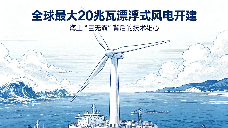 全球最大20兆瓦漂浮式风电开建，海上“巨无霸”背后的技术雄心