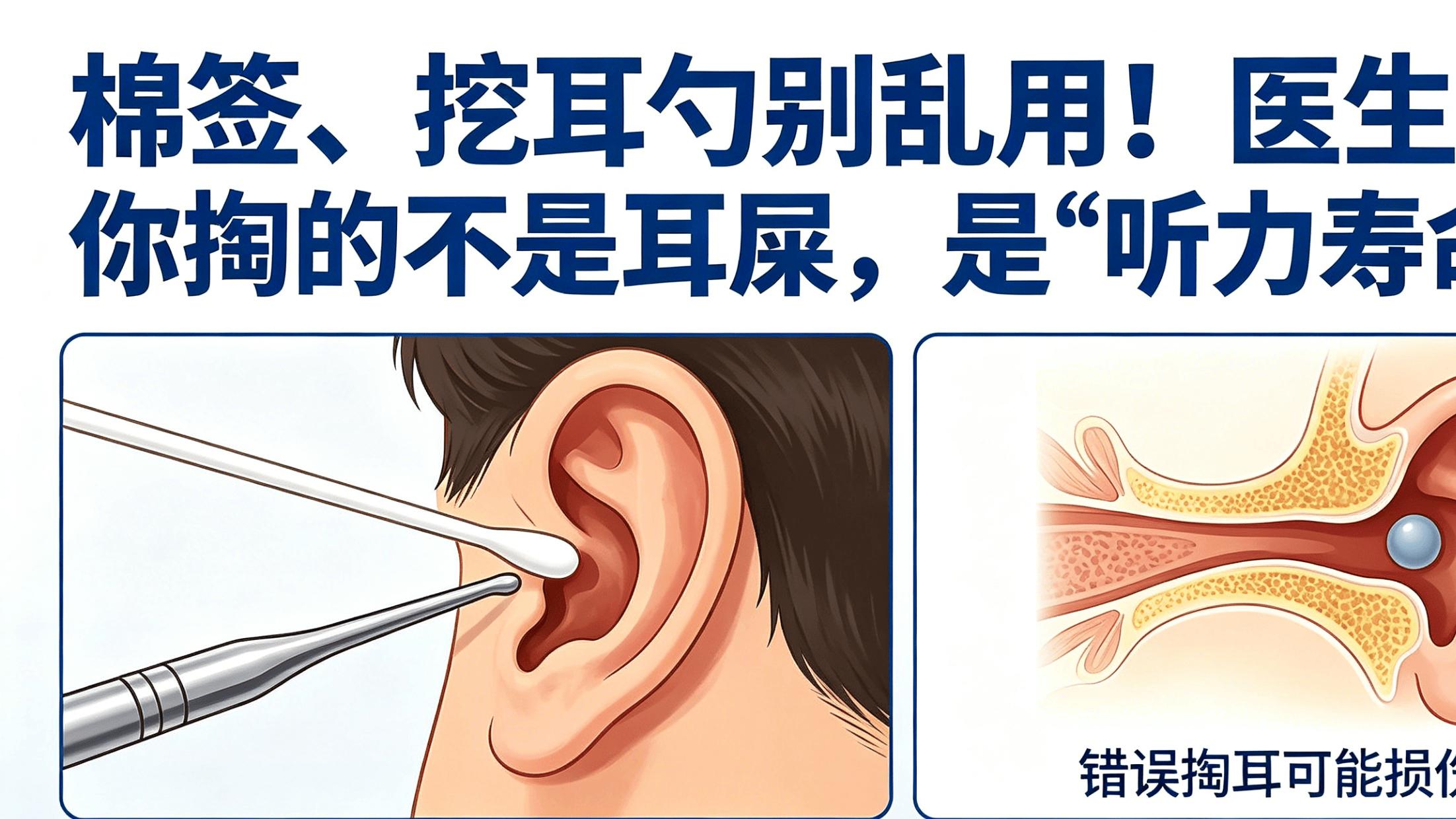 棉签、挖耳勺别乱用！医生警告：你掏的不是耳屎，是“听力寿命”