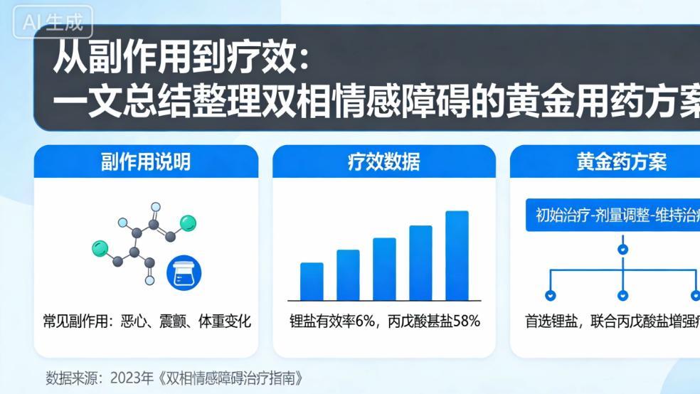 从副作用到疗效：一文总结整理双相情感障碍的黄金用药方案。