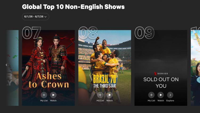 继《逐玉》后，国剧《翘楚》再次跻身Netflix全球非英语榜单前十