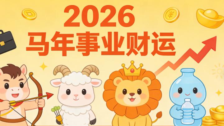 2026 马年射手座三大幸运星座！白羊狮子水瓶，事业进阶财运节节高升