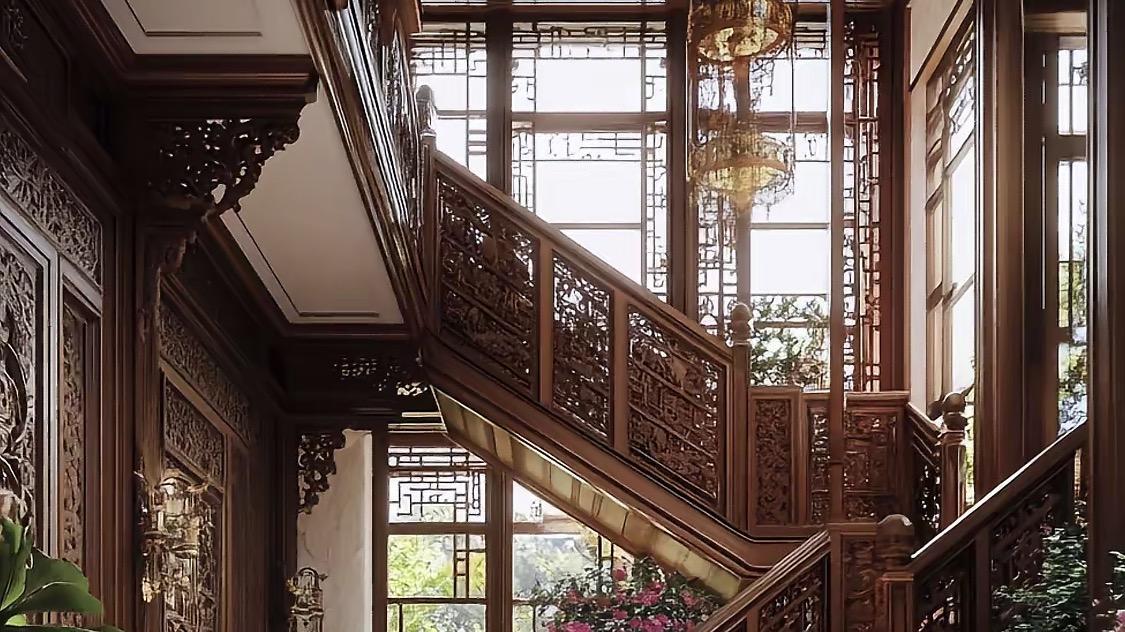 418㎡工字型布局，会折叠五进院，中院连通四角小院，解锁中式小清新秘境，美到窒息！