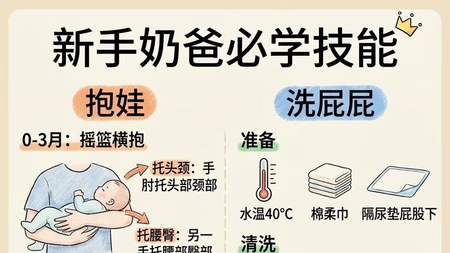新手奶爸必学技能，从手忙脚乱到淡定从容，这几招够你用了