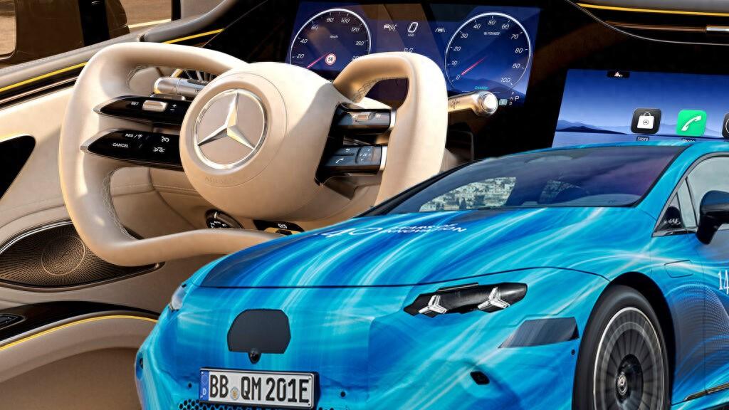 最后的挣扎？奔驰EQS二次改款曝光：配矩形方向盘，优化外观设计