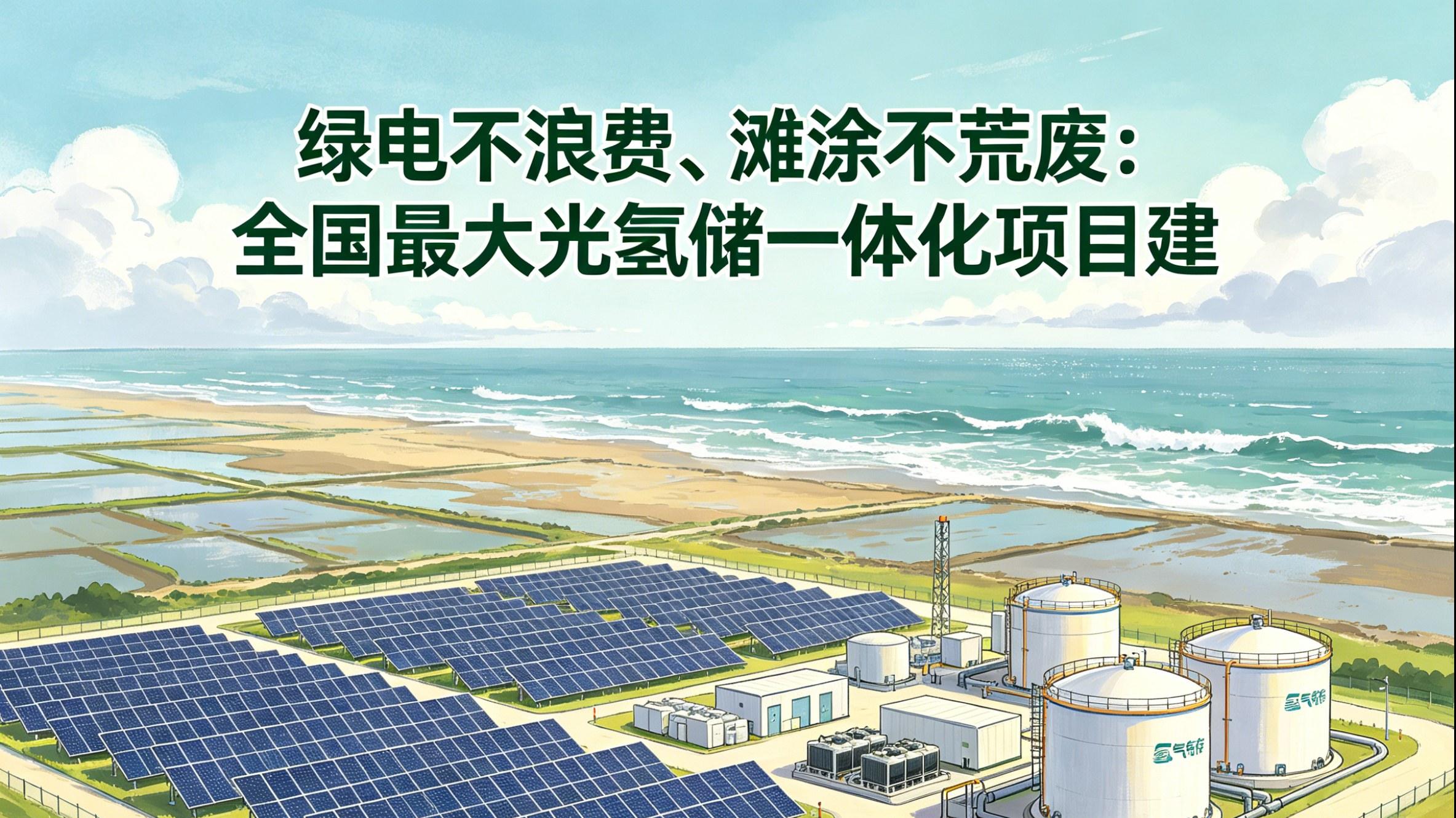 绿电不浪费、滩涂不荒废：全国最大光氢储一体化项目建成