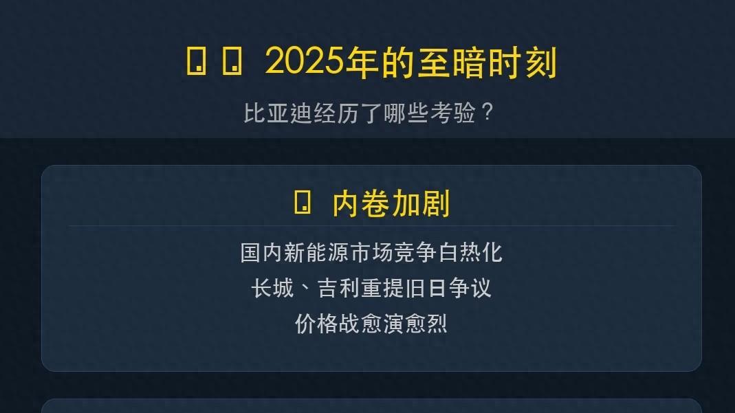 比亚迪2025至暗时刻复盘：熬过寒冬，2026才是真正的爆发元年！