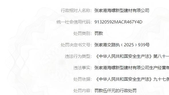 安全漏洞！海螺水泥子公司被罚！
