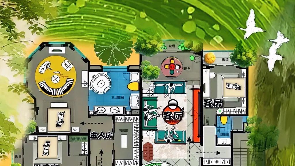 504㎡通透五居，半分惊艳半分憾，餐厅双中岛，厨房+家政+娱乐，半分惊艳半分憾！