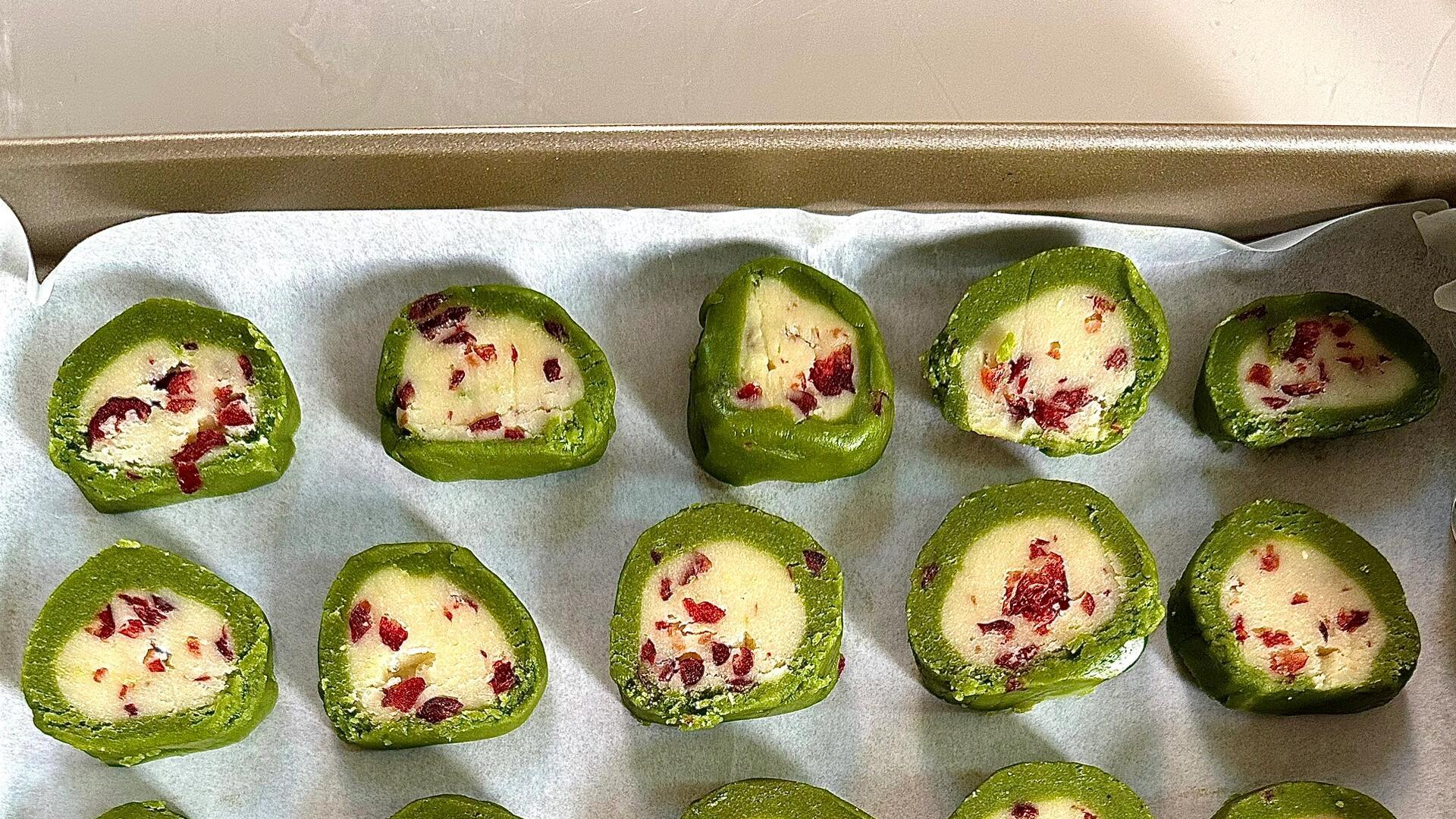 双色抹茶蔓越莓曲奇，酥掉渣的0翻车配方