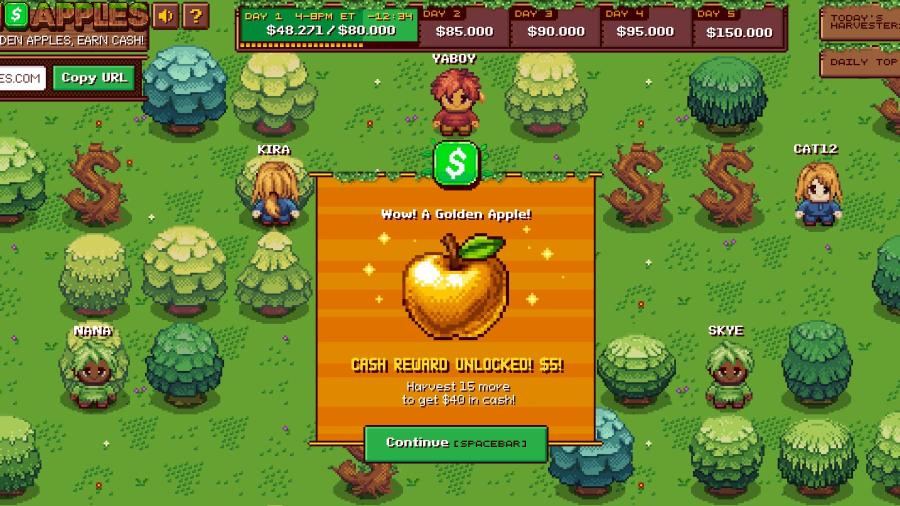 “现金苹果”送出50万美元，点击网页树木即可赢取