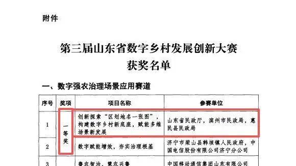 省市县三级联动创新探索“区划地名一张图”项目荣获全省数字乡村发展创新大赛一等奖