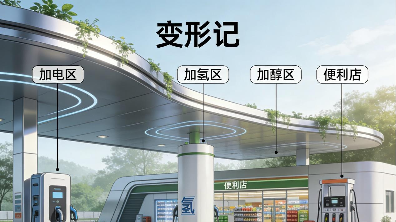 加油站“变形记”终极形态曝光！加电、加氢、加醇还能购物