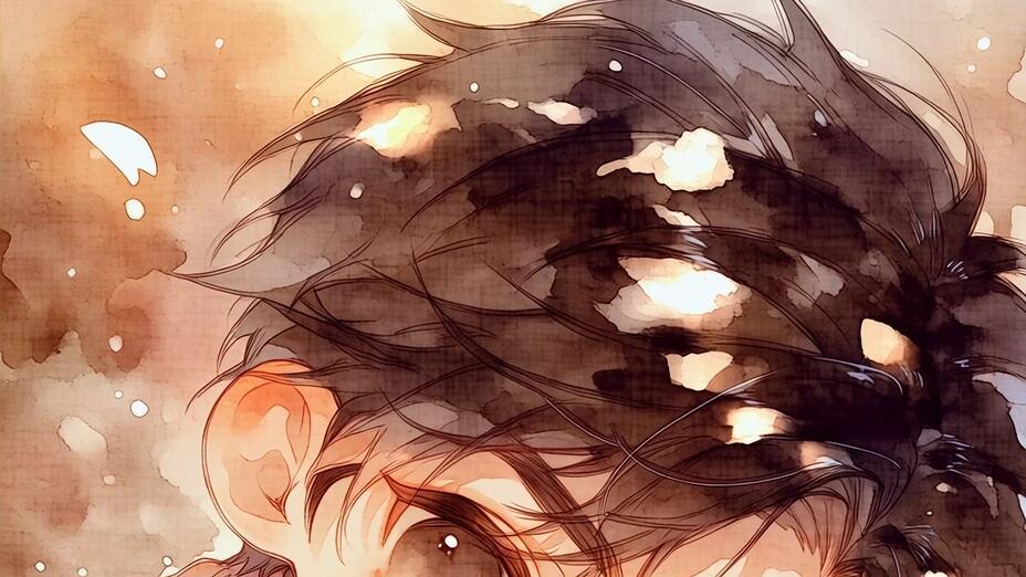 水彩百合少女