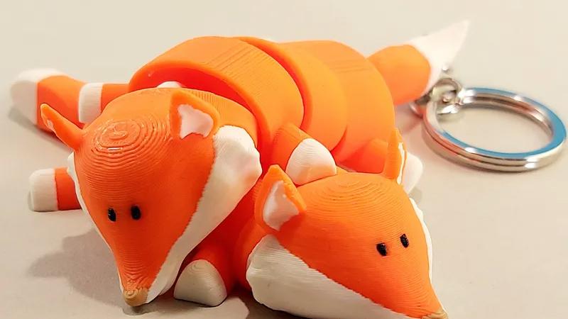 3D打印狐狸钥匙扣手板模型-齐乐手板