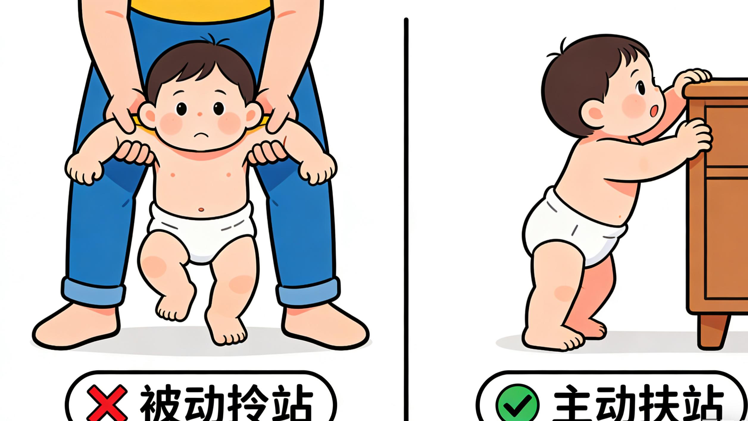 宝宝8个月就扶站？别拦！避开4误区，腿型直不焦虑