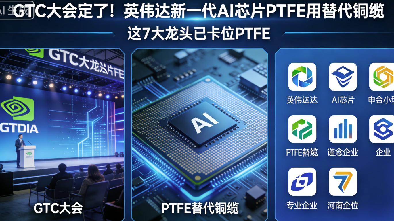 GTC大会定调！英伟达新AI芯片用PTFE替代铜缆  这7大龙头已卡位