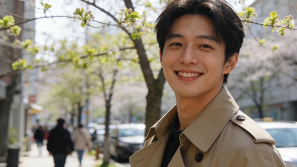 早春风衣展露街头