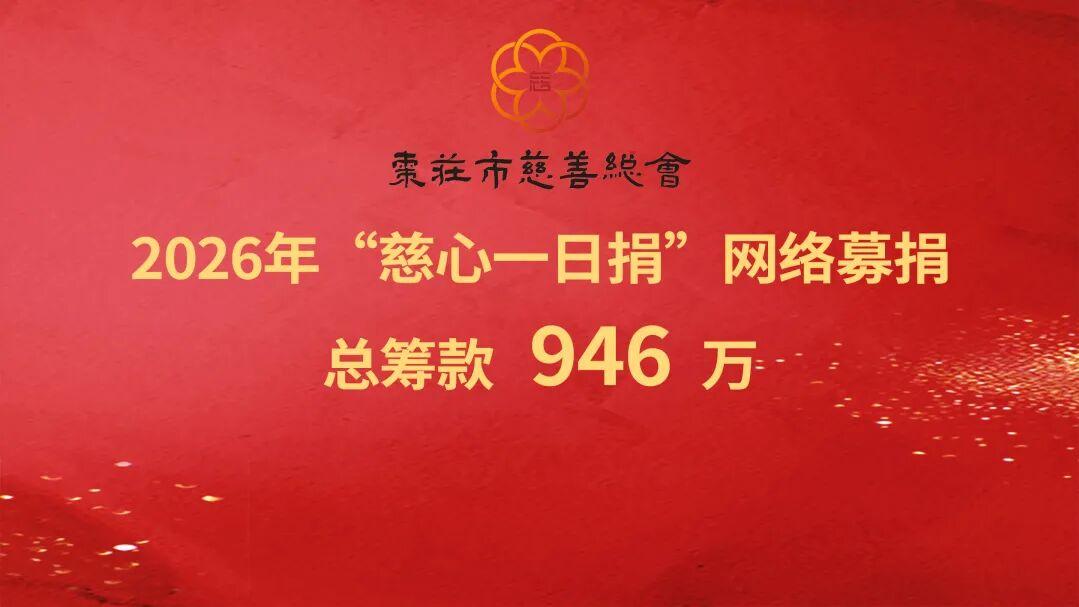 2026年“慈心一日捐”网络募捐我市募捐额突破900万元