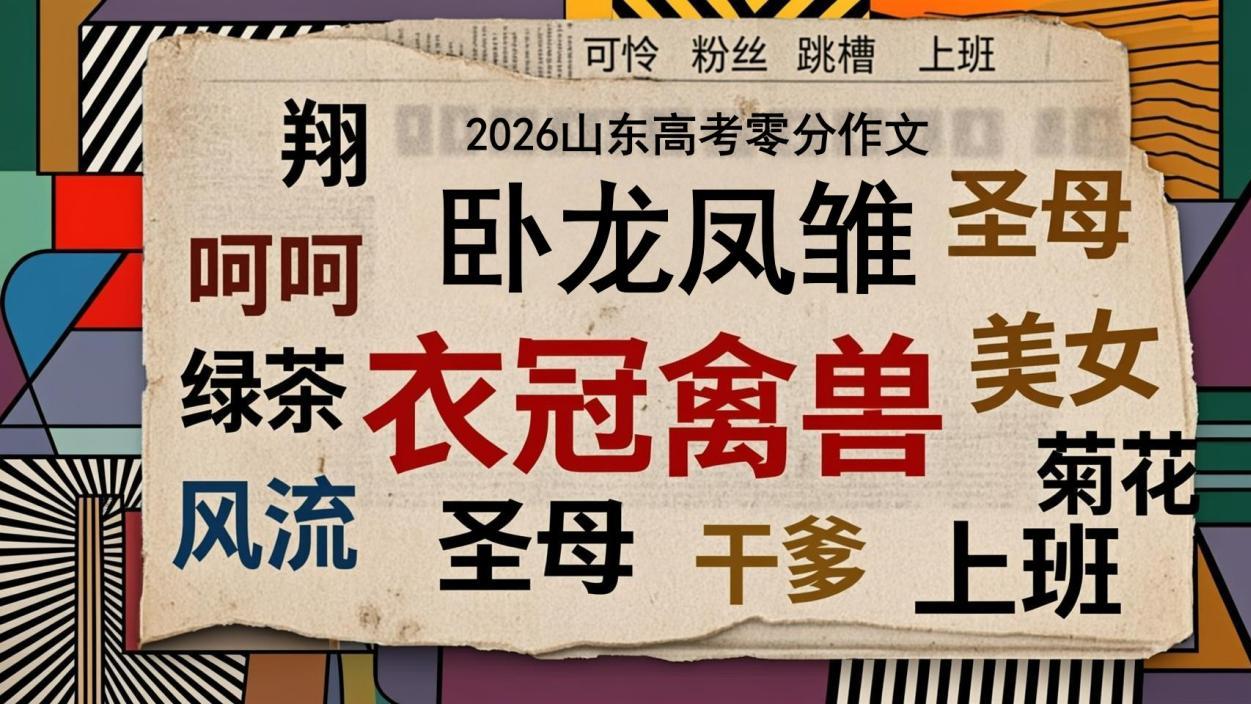 恶搞2026山东高考零分作文《小词语》