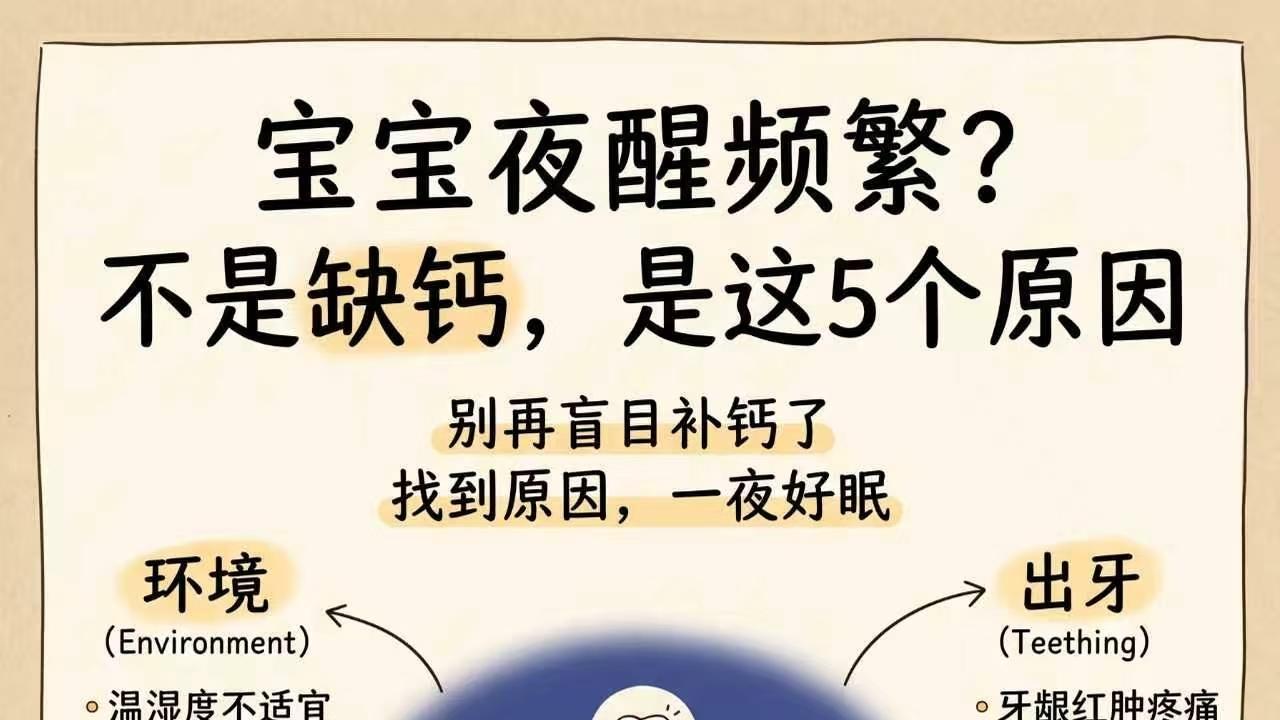 宝宝夜醒频繁，多数不是缺钙！真正的原因在这里