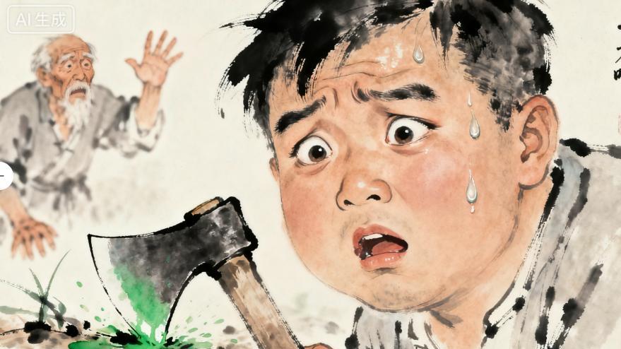 父亲坟头长树，男子用斧头砍断，老人说：你已经大难临头！