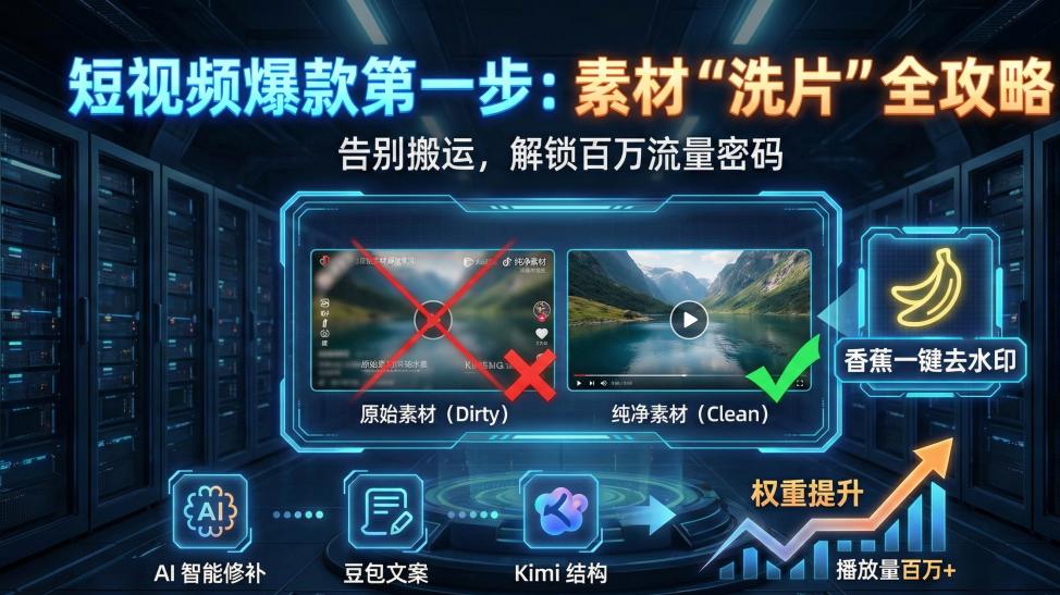 视频老是没流量？手把手教你建立高权重“原创素材库”，彻底告别报重降权