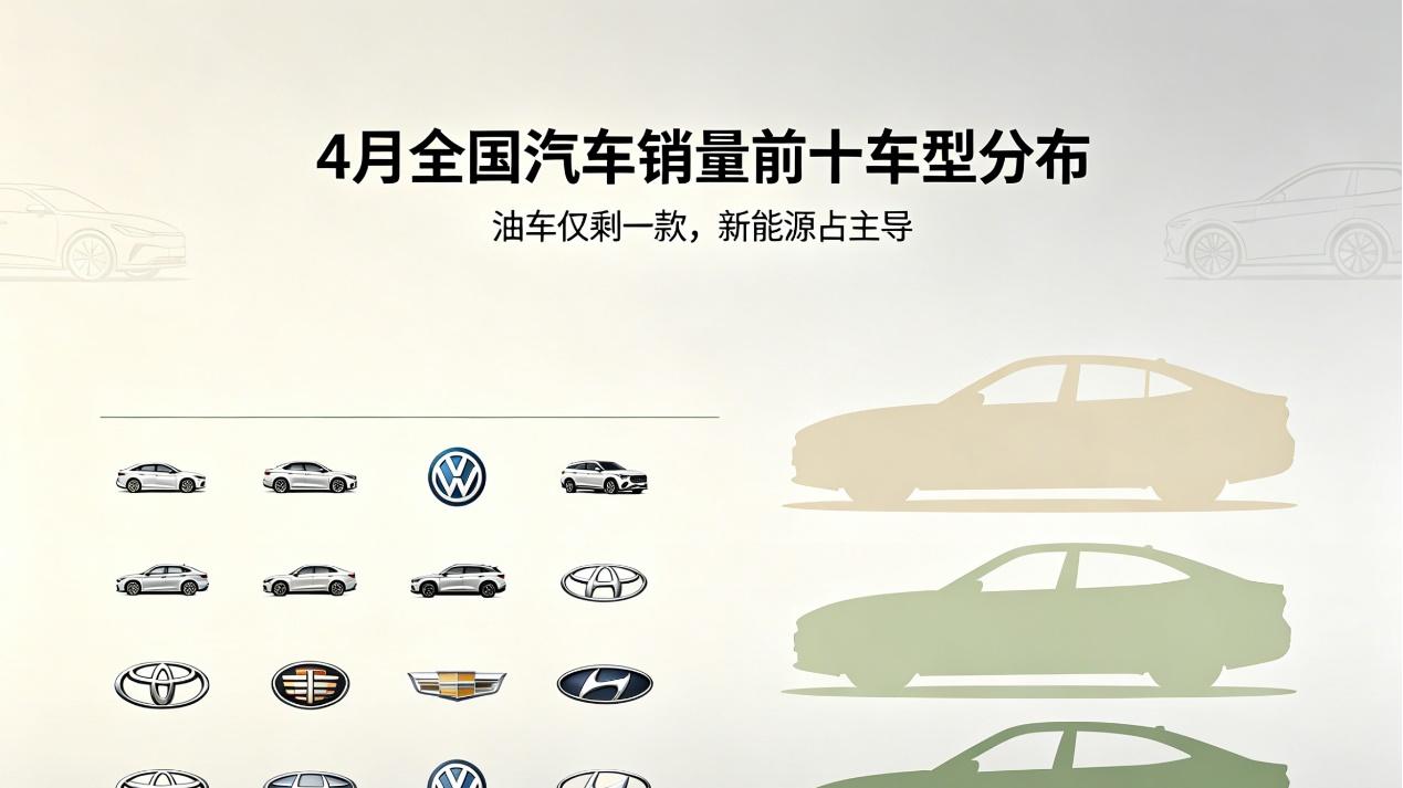 燃油车时代终结？4月汽车销量前十仅剩独苗