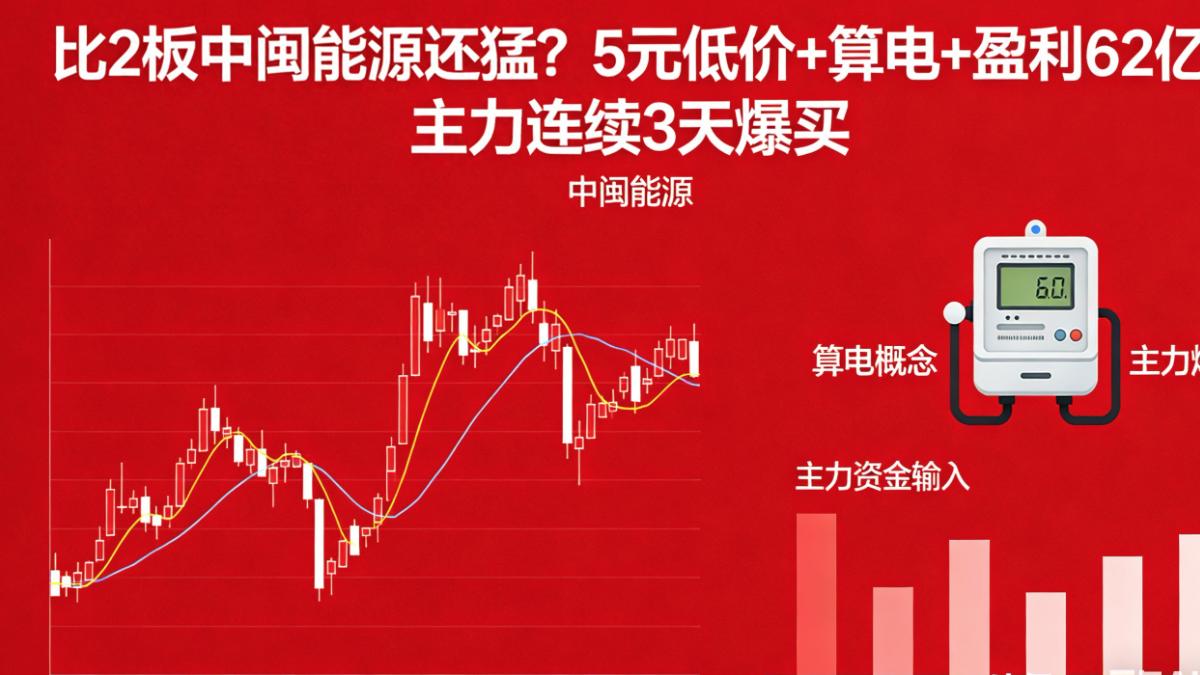 比2板中闽能源还猛？5元低价+算电+盈利62亿  主力连续3天爆买