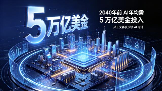 孙正义再度反驳AI泡沫：2040年前AI年均需5万亿美金投入