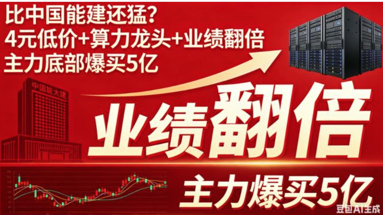 比中国能建还猛！4元低价+算力龙头+业绩翻倍 主力底部爆买5亿