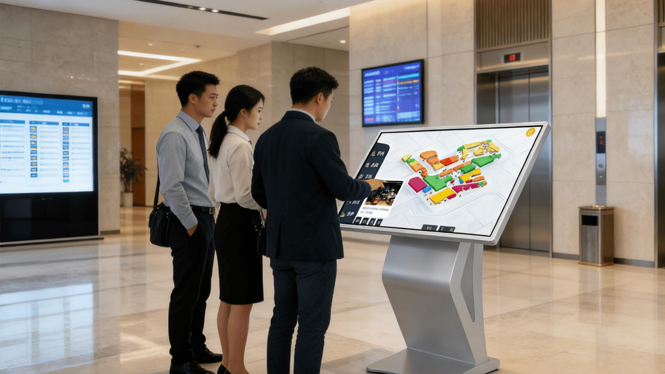 高格欣科技丨55寸卧式K型电容触控一体机智能导览地下智慧停车场