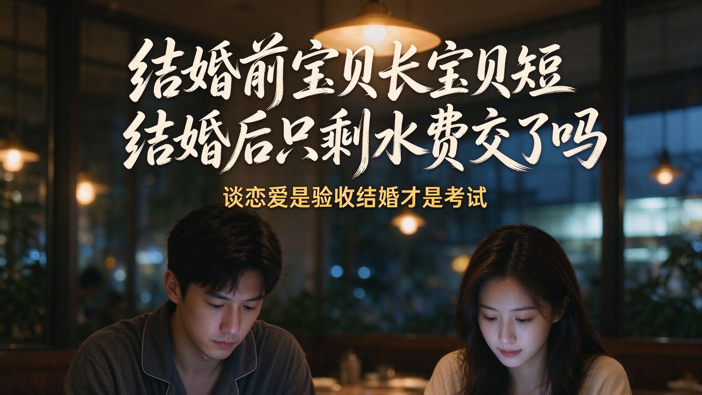 结婚前宝贝长宝贝短，结婚后只剩 "水费交了吗"