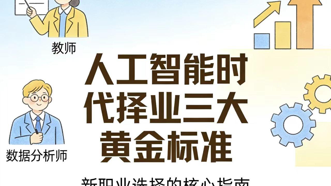 AI抢饭碗？用好这三个黄金标准，选对终身赛道
