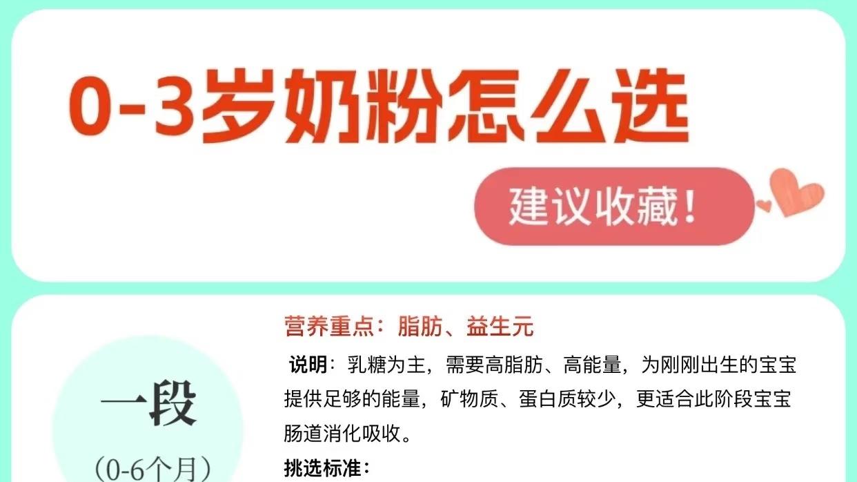 喂养知识：0-3岁奶粉怎么选