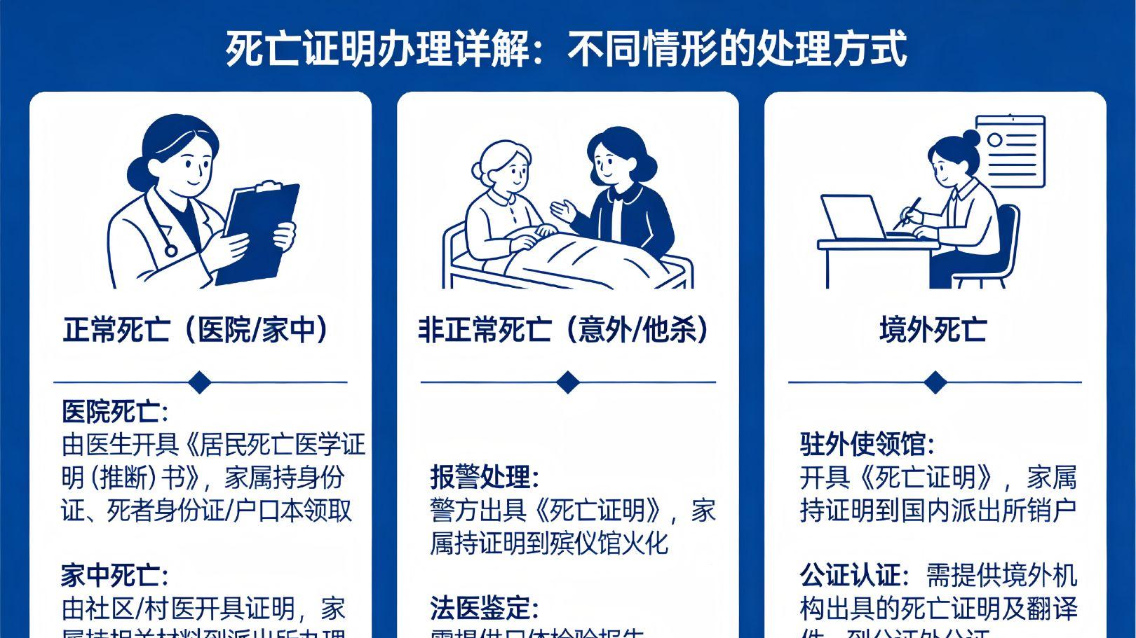 死亡证明办理详解：不同情形的处理方式