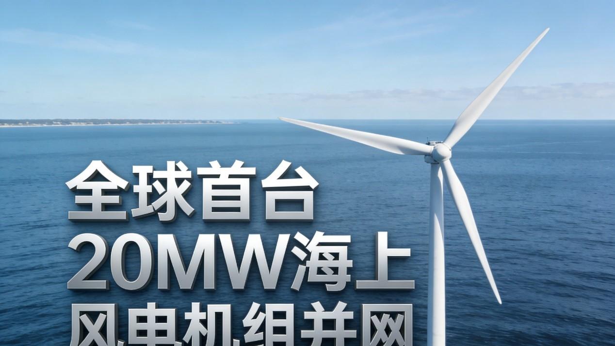 全球首台20MW海上风电机组并网，中国风电驶入“深远海”新纪元
