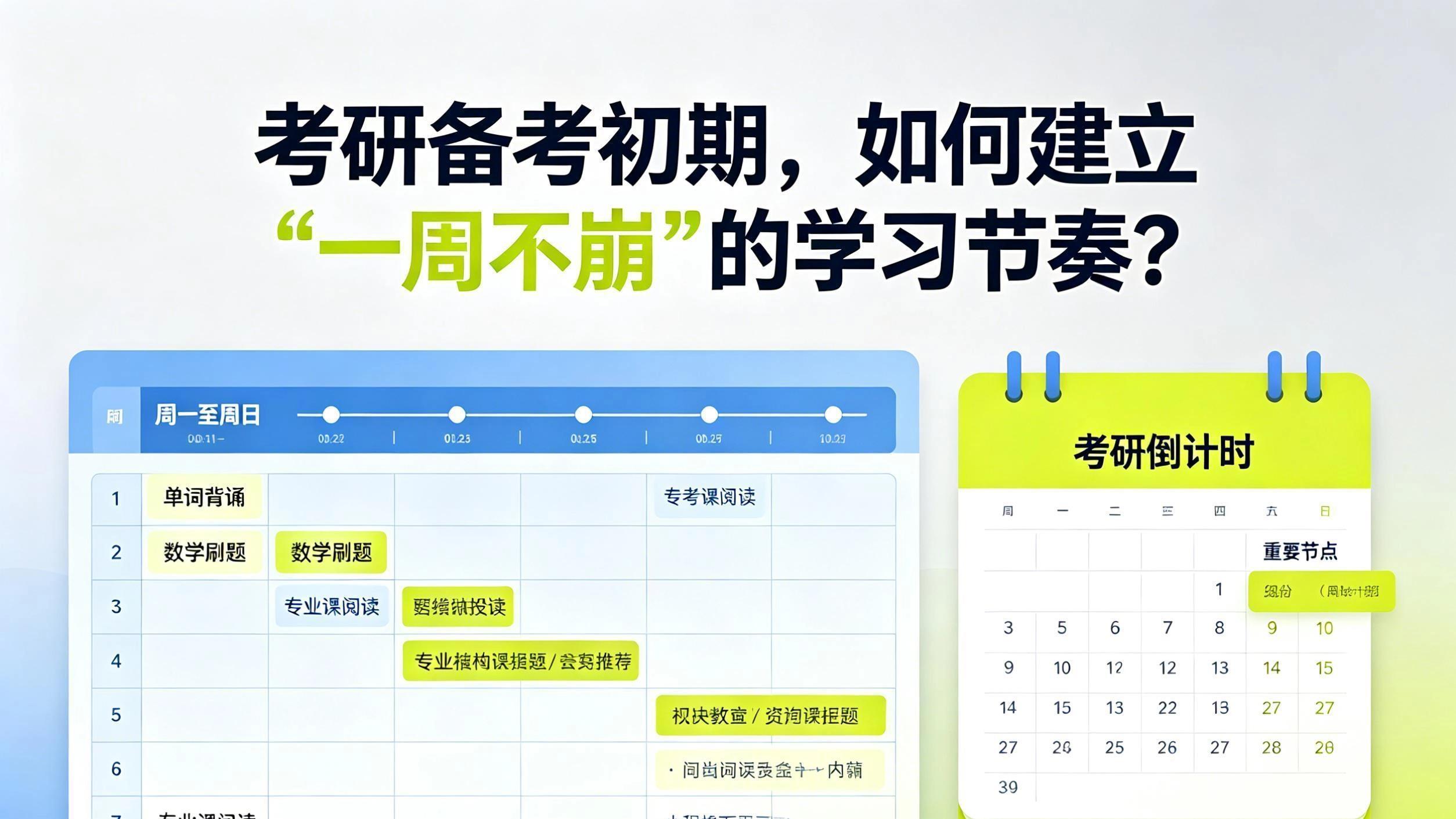 考研备考初期，如何建立“一周不崩”的学习节奏？