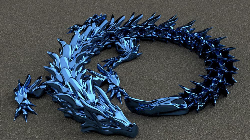 3D打印中国龙手板模型-齐乐手板