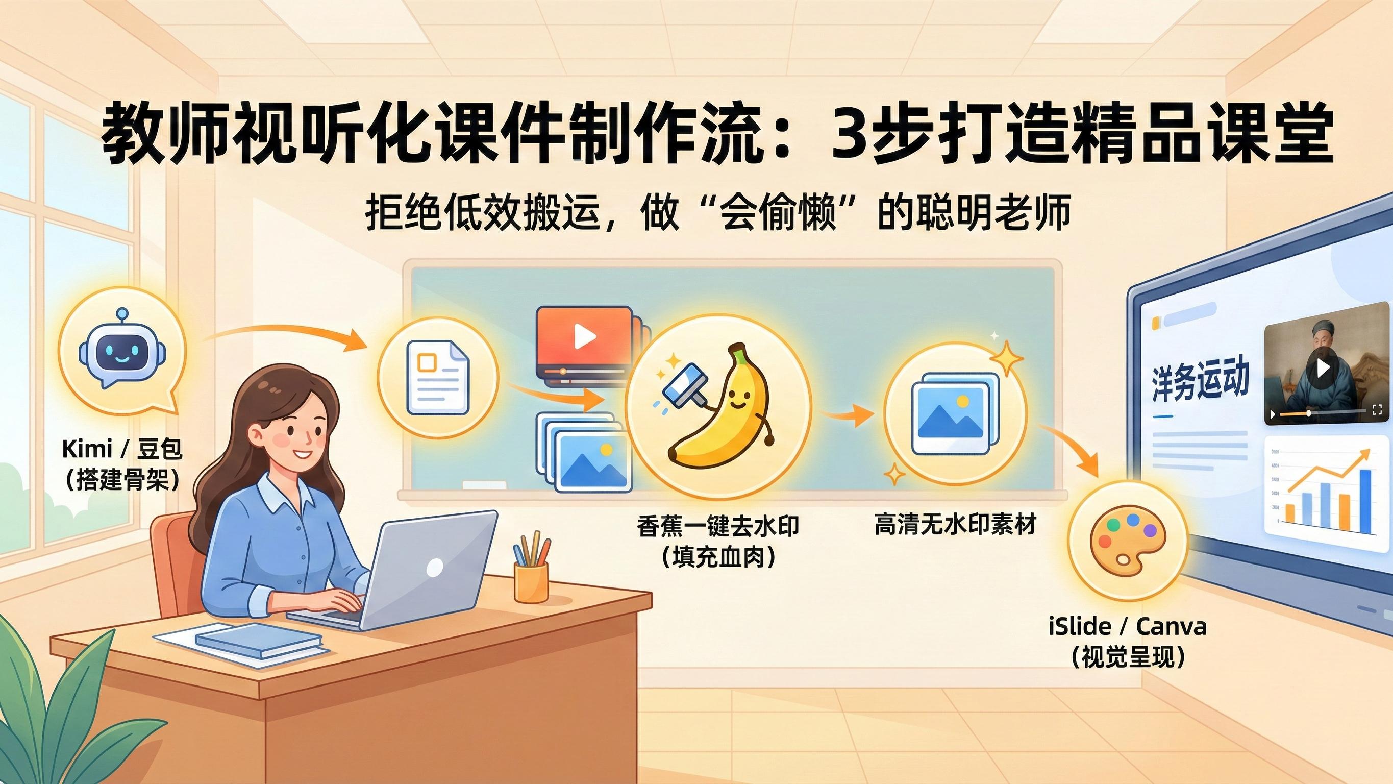 PPT 做得像“文字搬运工”？这套组合拳，让老师的课件 5 分钟变“精