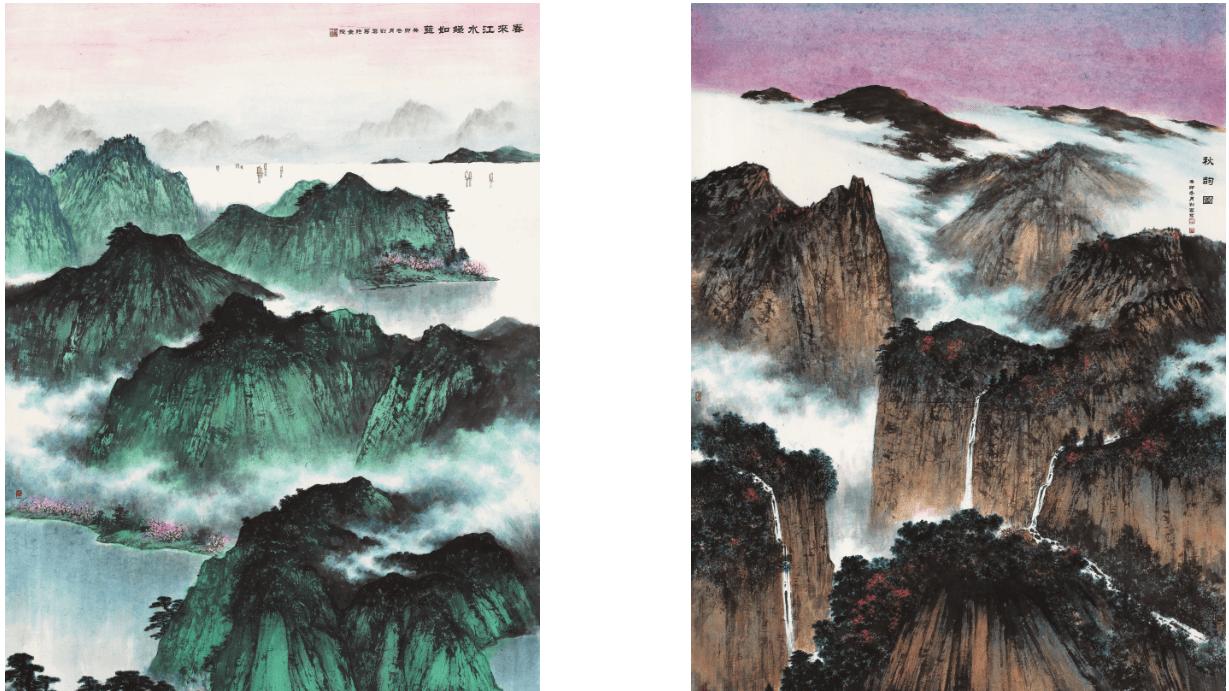 四时心象：刘云山水里的春绿与秋红