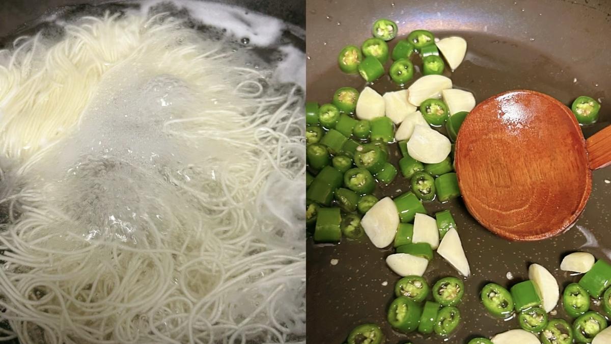 大蒜辣椒拌面，香辣入味，简单好吃的家常美味