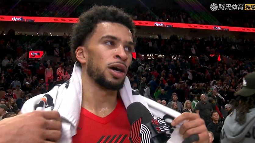 开拓者五连胜！杨瀚森2+1+1，卡马拉生涯之夜，赛后卡马拉接受采访