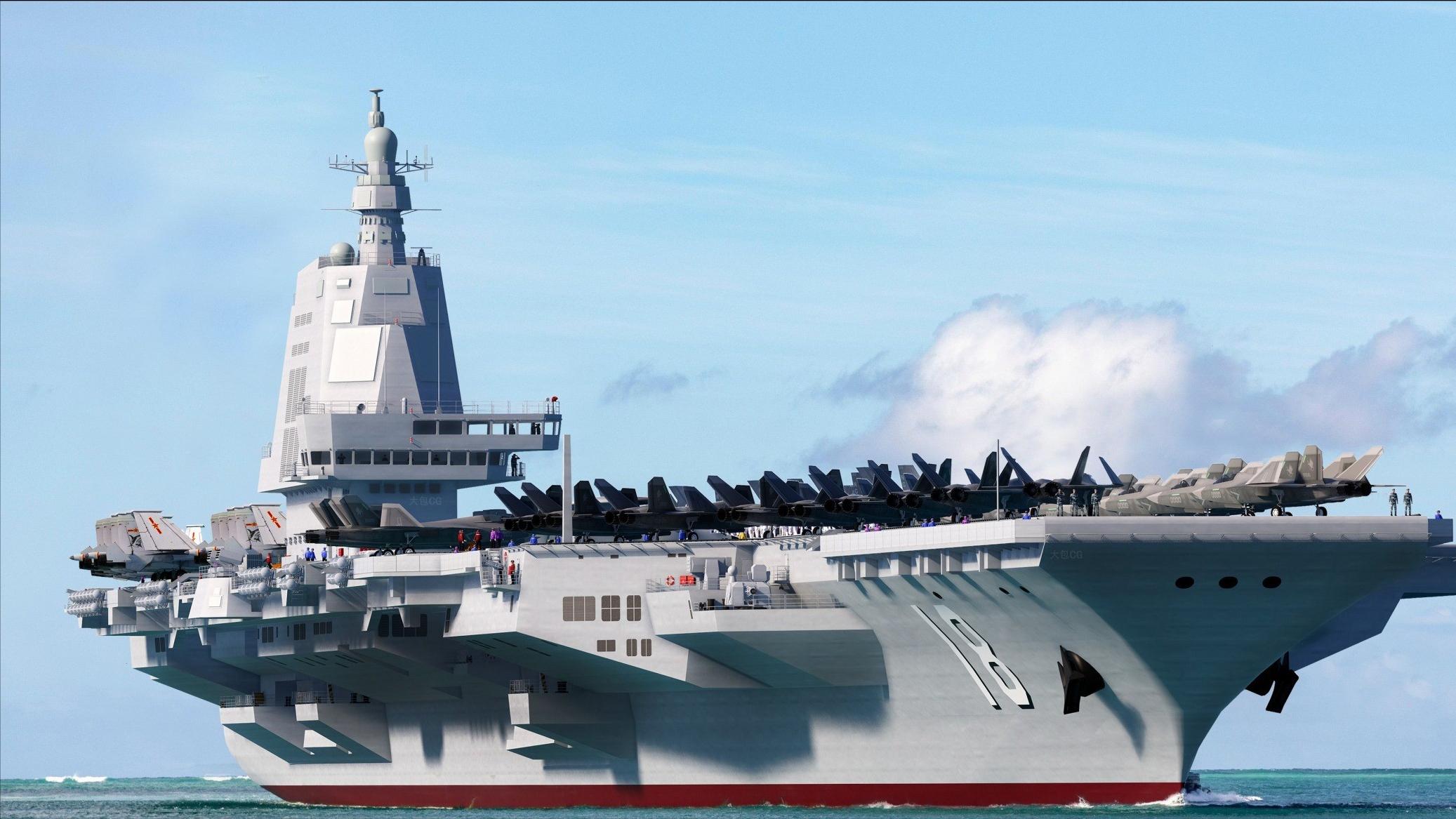 004号将成史上最大航母？排水量有望12万吨，为何比福特级还大？